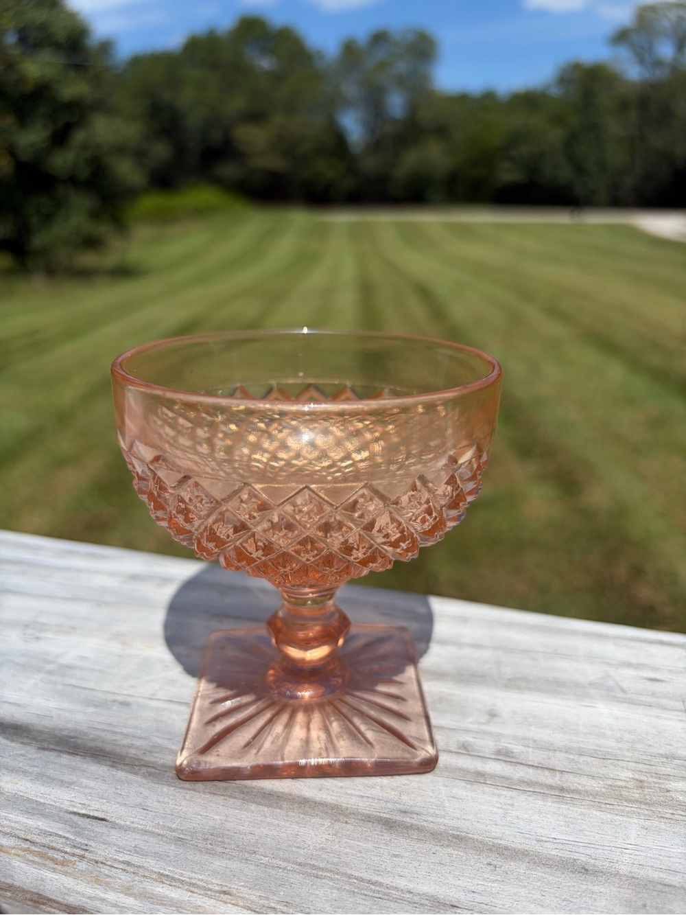 Anchor Hocking Miss America Pink Champagne Sherbet Glass - Picture 4 of 8